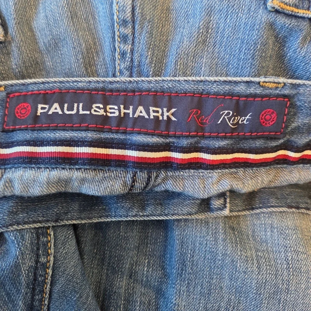 Paul Shark Red Rivet Mens Blue Denim Jeans Straight Size 36